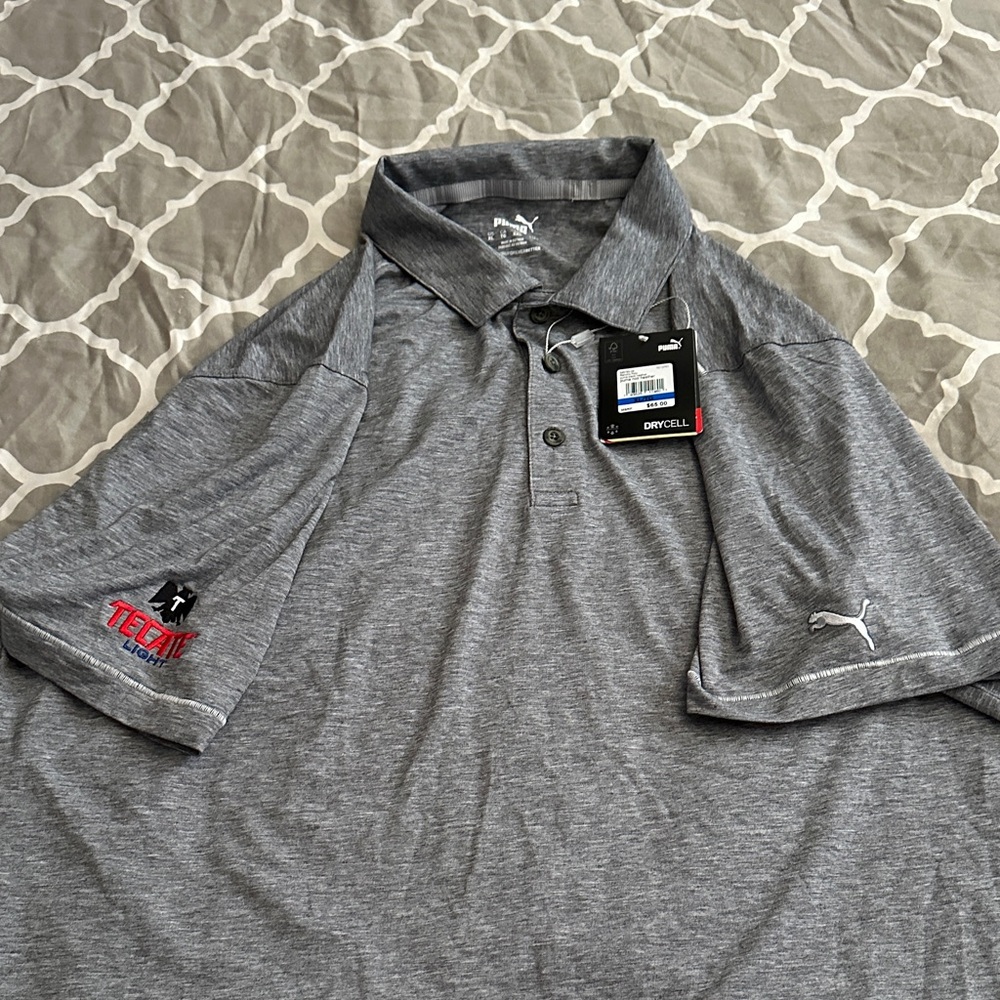 Puma Men's Polo Shirt in Heather Gray